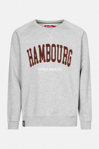 Derbe Hambourg Herren Pullover Grey Melange Grau Sweatshirt Baumwolle Nachhaltig
