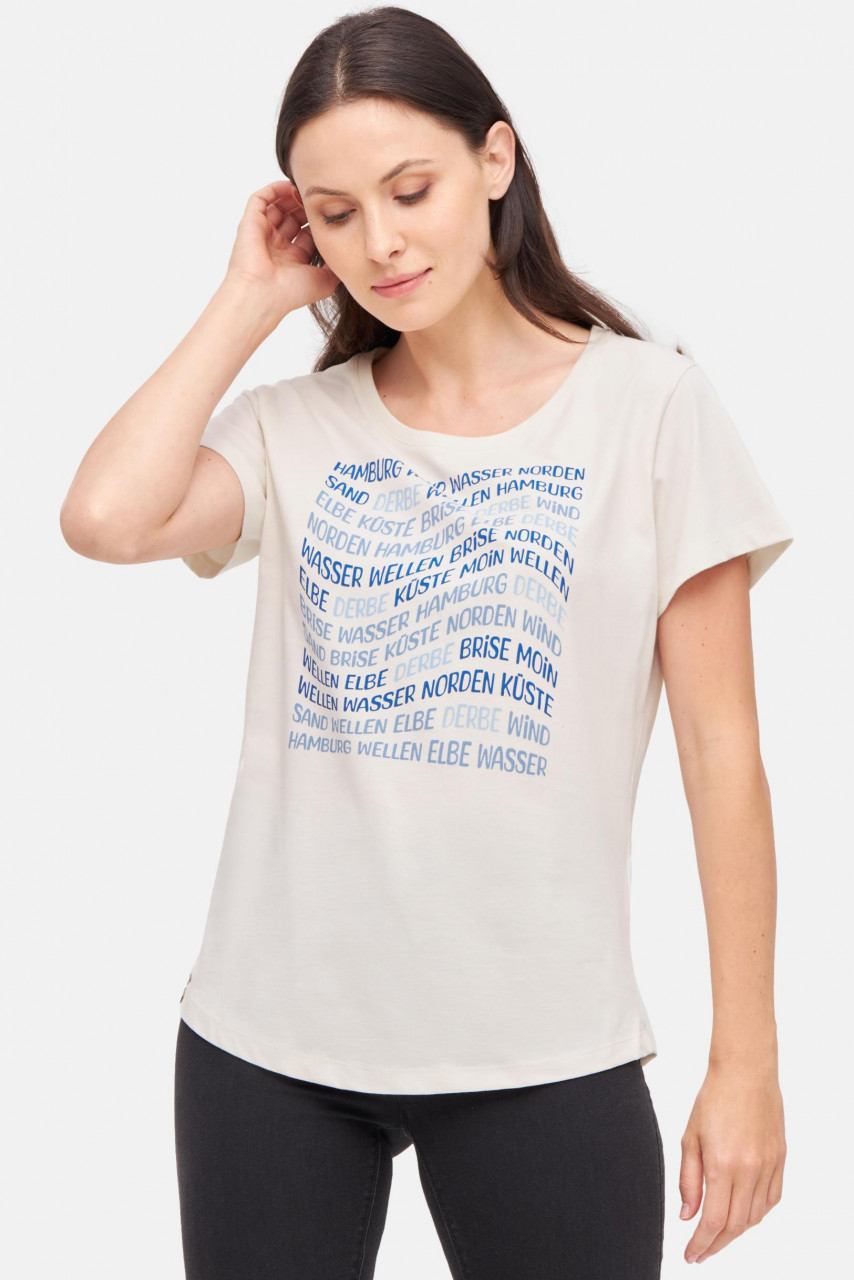 Derbe T-Shirt Hamburg Welle Damen Weiß