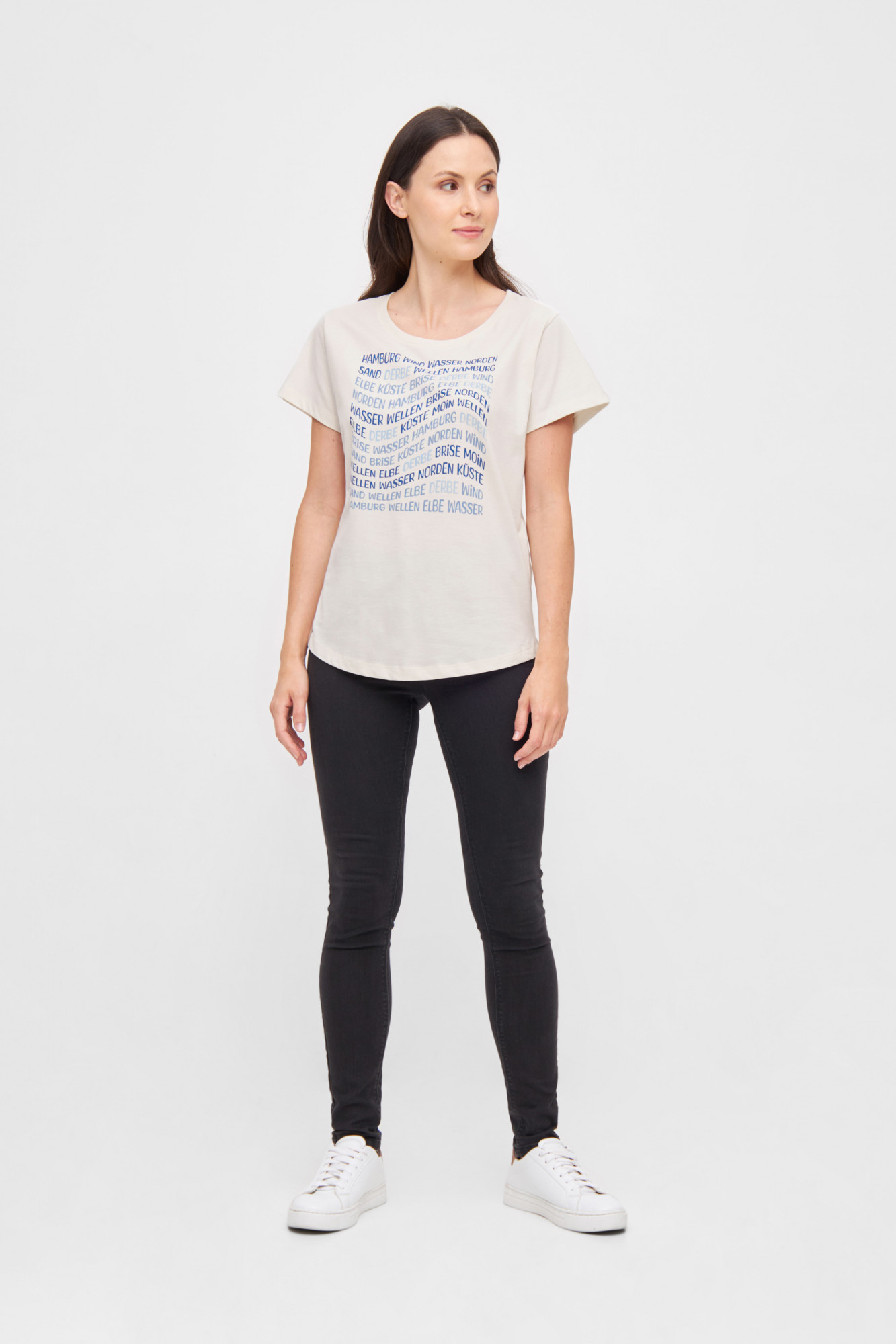 Derbe T-Shirt Hamburg Welle Damen Weiß