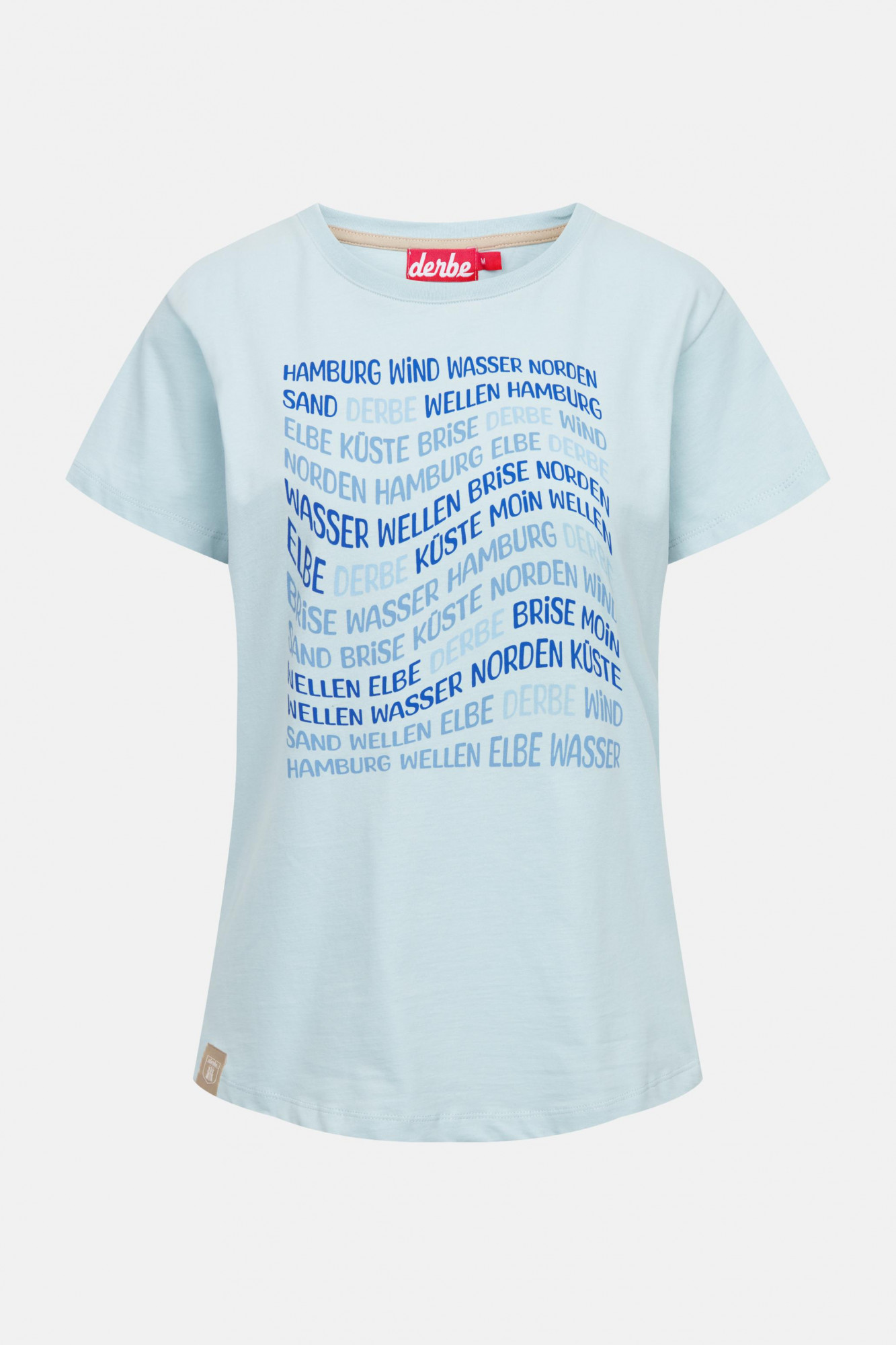 Derbe T-Shirt Hamburg Welle Damen Hellblau