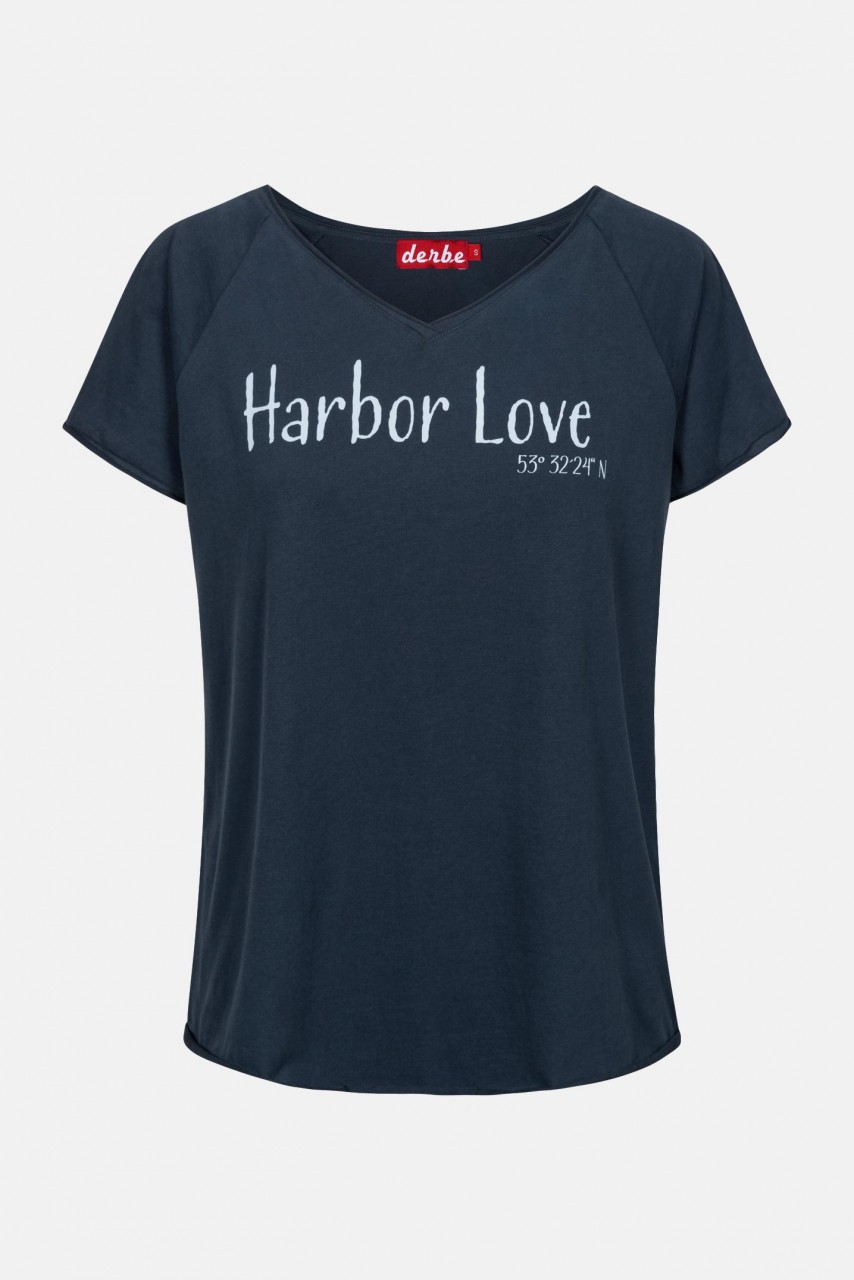 Derbe Harbor Love Blau Damen T-Shirt Bio Baumwolle