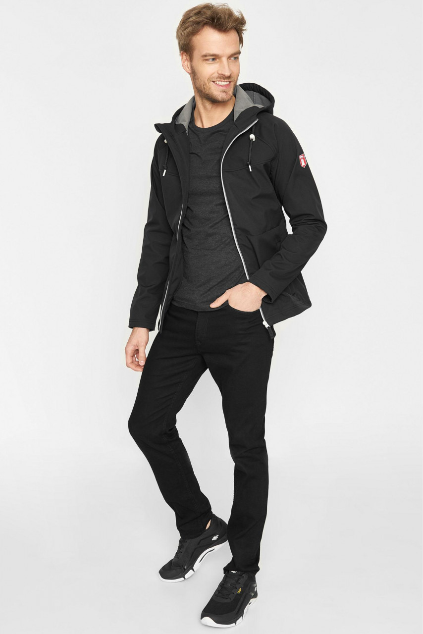 Derbe Isleby Herren Softshell Jacke Schwarz Grau