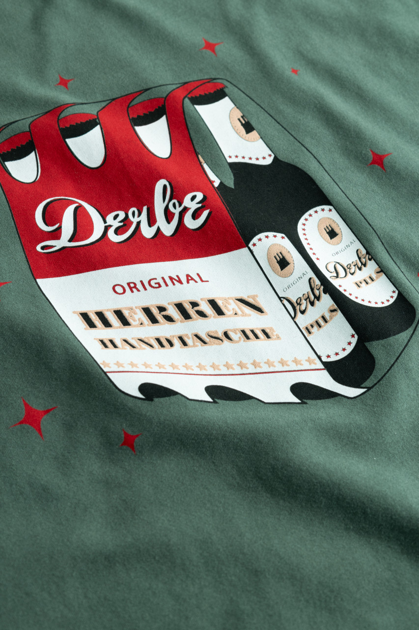 Derbe T-Shirt Herrenhandtasche Herren Grün