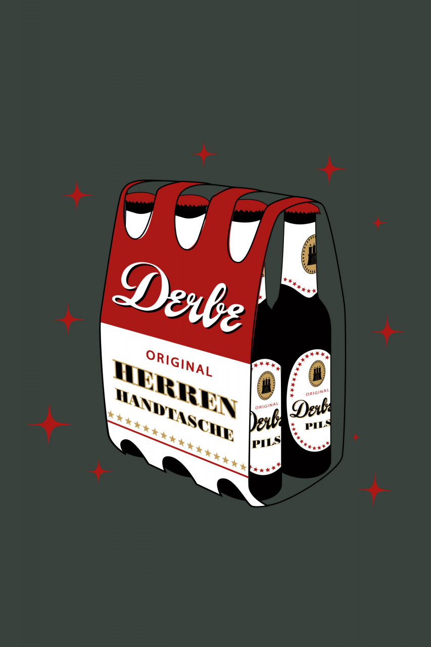 Derbe T-Shirt Herrenhandtasche Herren Grün