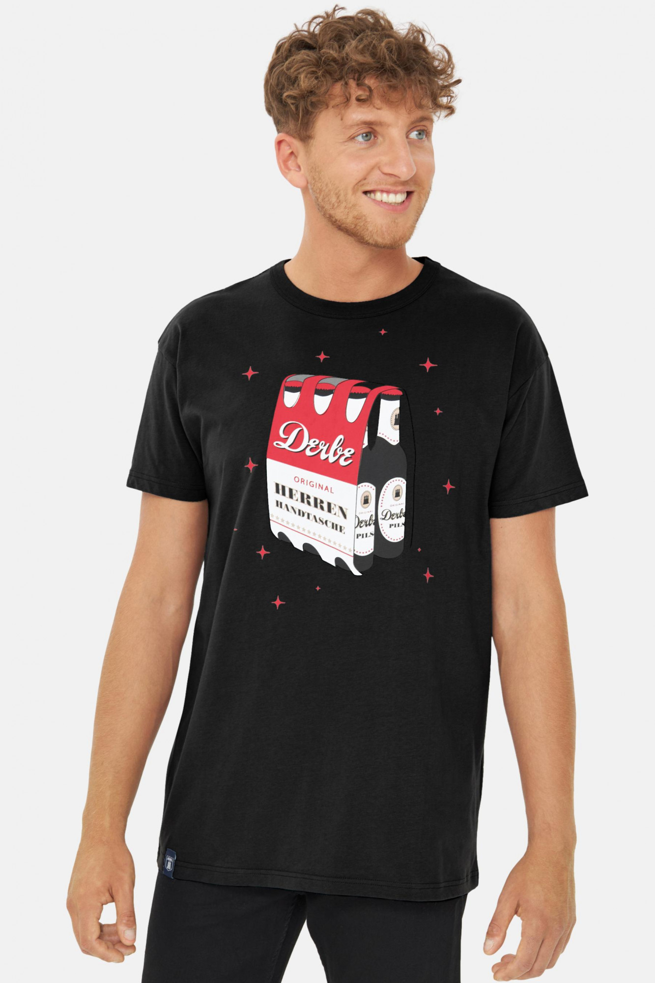Derbe T-Shirt Herrenhandtasche Herren Schwarz