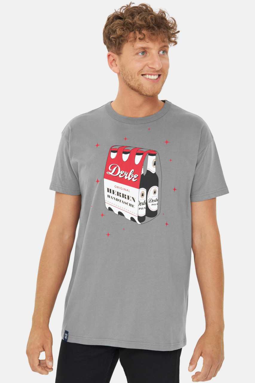 Derbe T-Shirt Herrenhandtasche Herren Grau