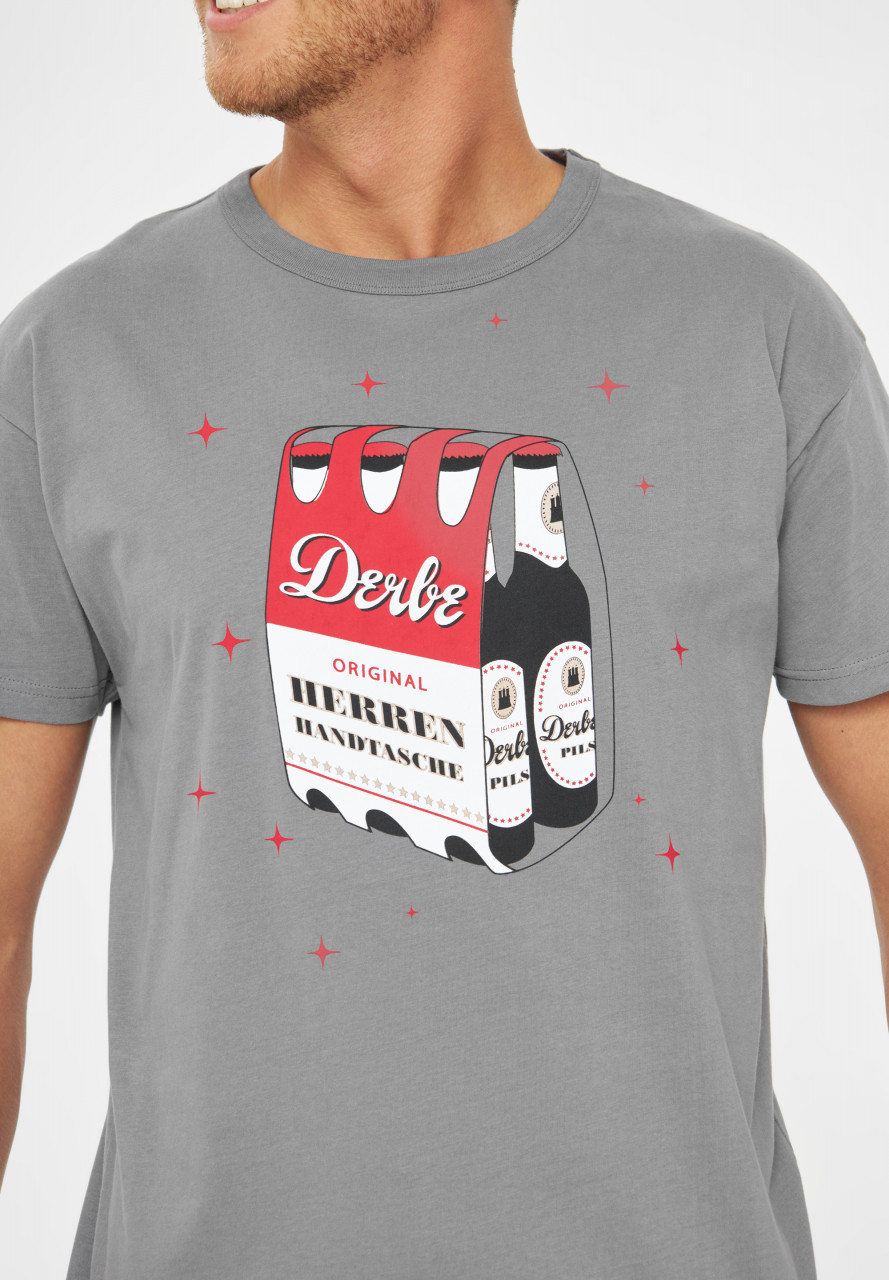 Derbe T-Shirt Herrenhandtasche Herren Grau