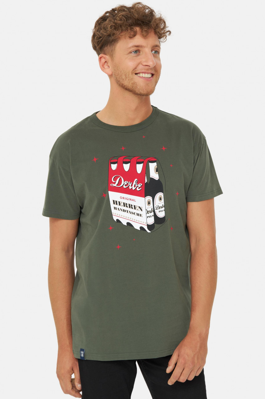 Derbe Herrenhandtasche Herren T-Shirt Oliv Grün