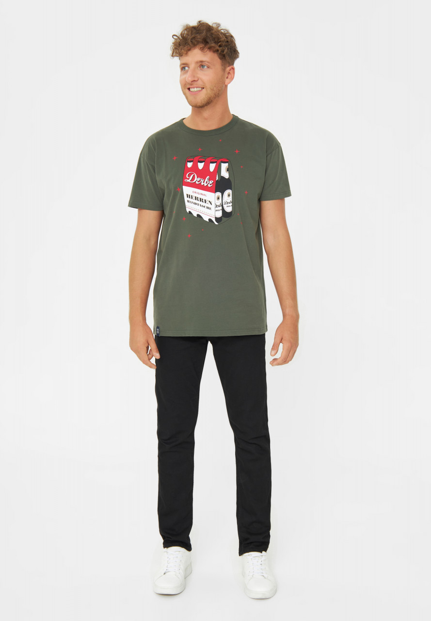 Derbe Herrenhandtasche Herren T-Shirt Oliv Grün