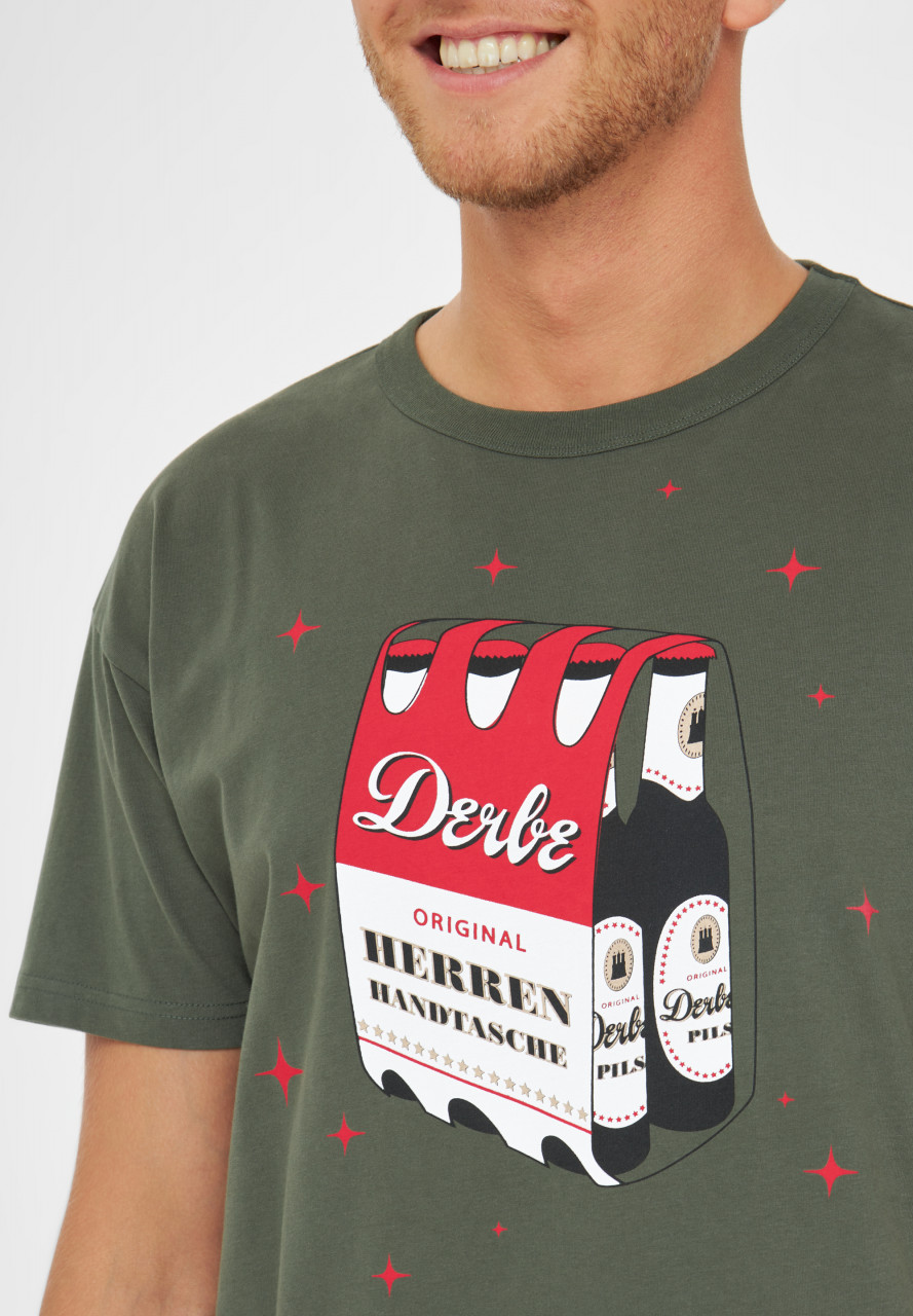 Derbe Herrenhandtasche Herren T-Shirt Oliv Grün