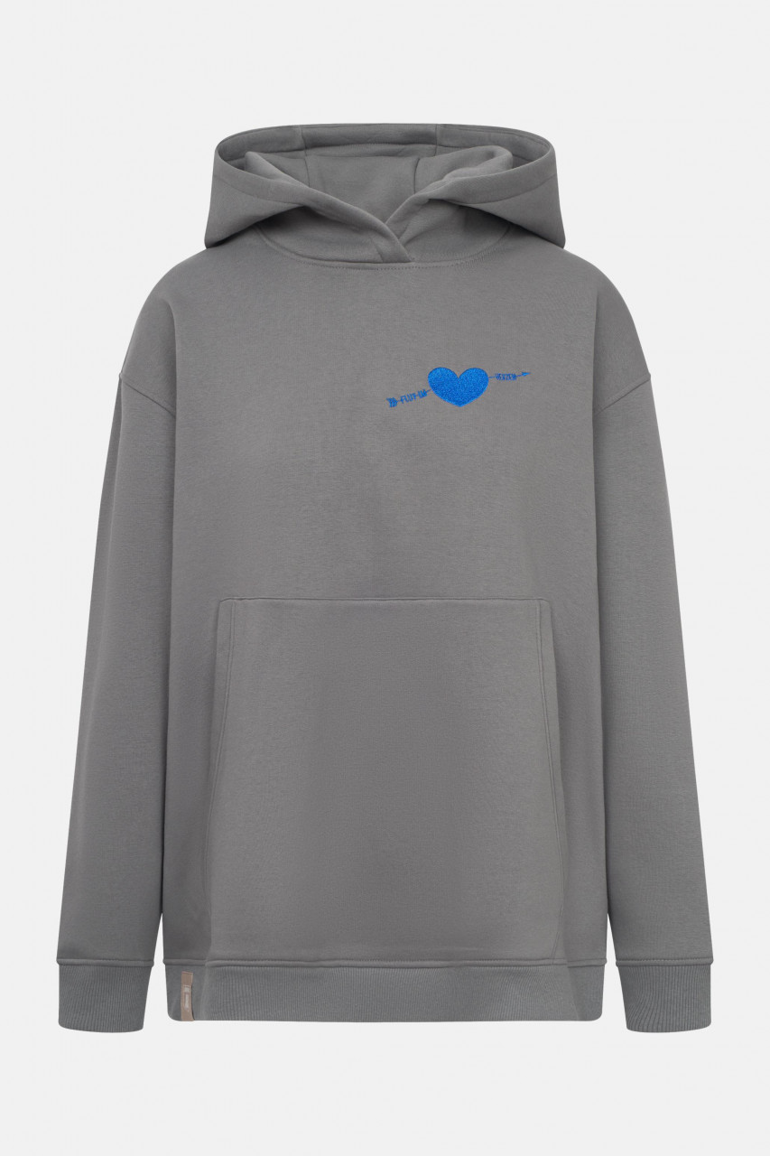Derbe Hoodie Herzflut Damen Grau Kapuzenpullover