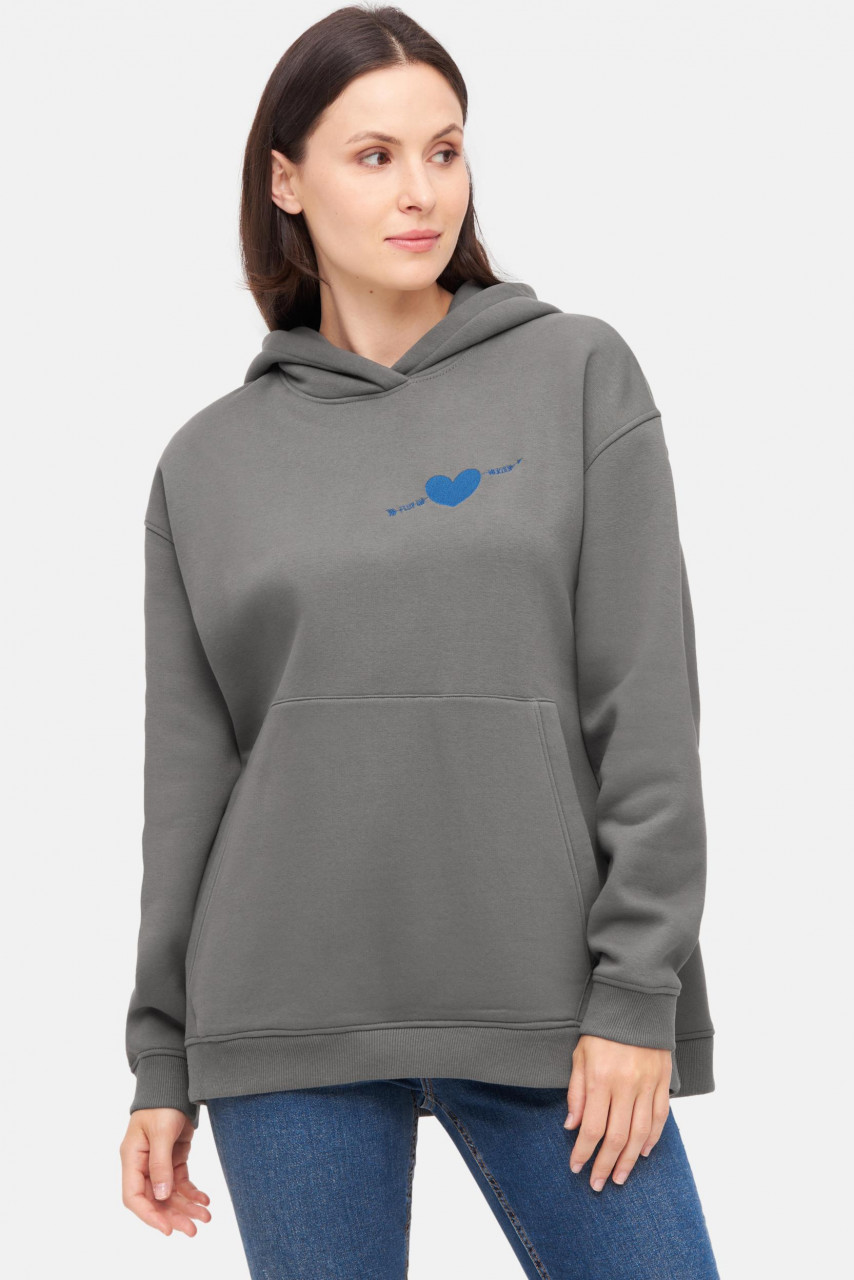 Derbe Hoodie Herzflut Damen Grau Kapuzenpullover
