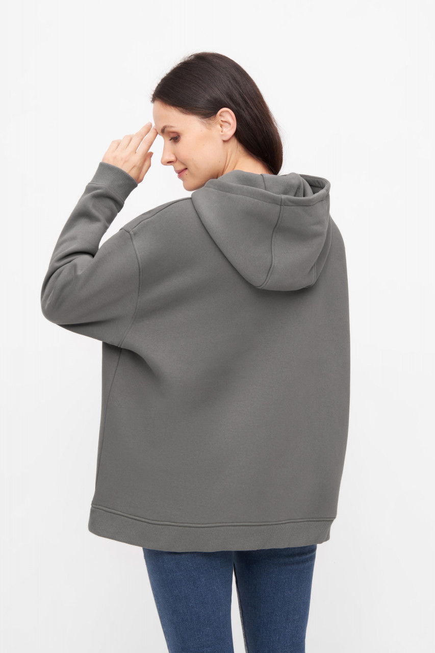 Derbe Hoodie Herzflut Damen Grau Kapuzenpullover