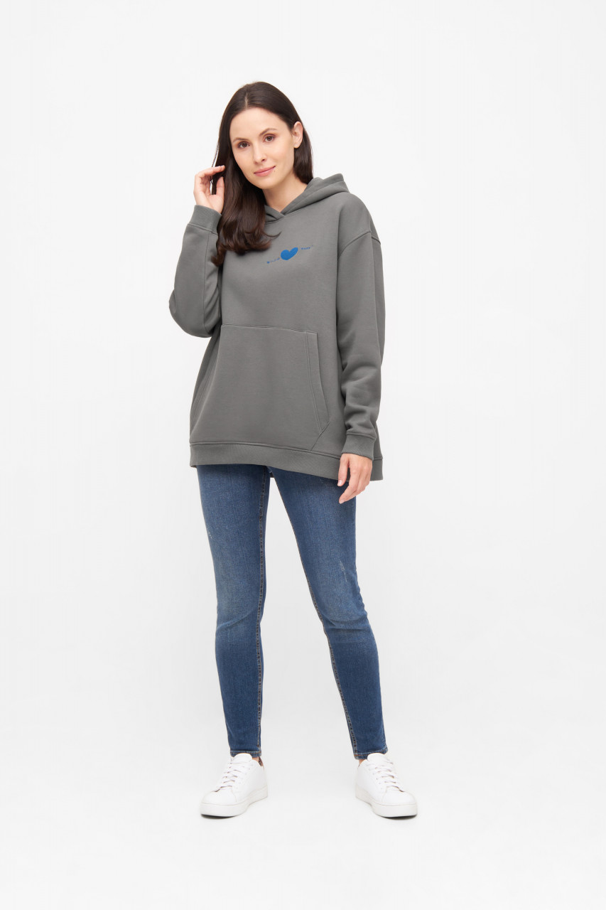 Derbe Hoodie Herzflut Damen Grau Kapuzenpullover