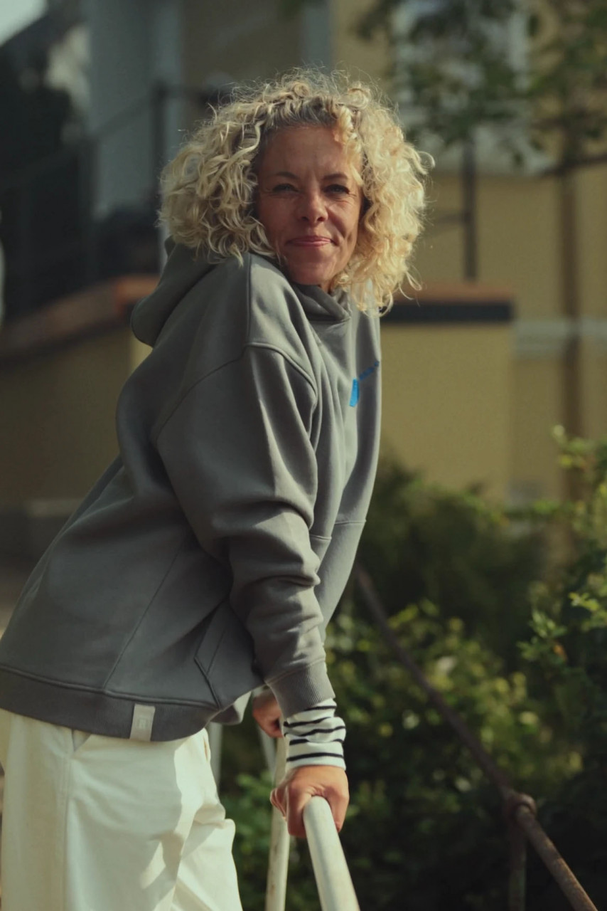 Derbe Hoodie Herzflut Damen Grau Kapuzenpullover