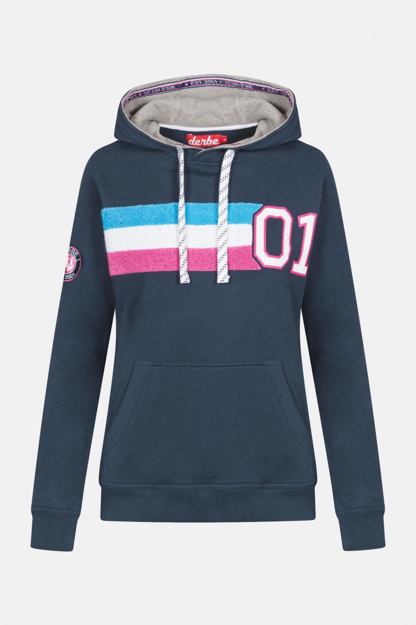 Derbe 01 Hoody Girls Damen Kapuzenpullover Navy Dunkelblau