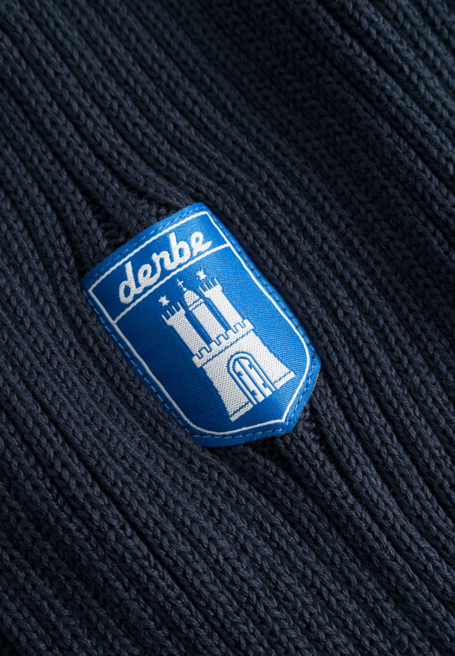Derbe x HSV Herren Troyer Pullover Blau HSV Fanartikel GOTS Organic