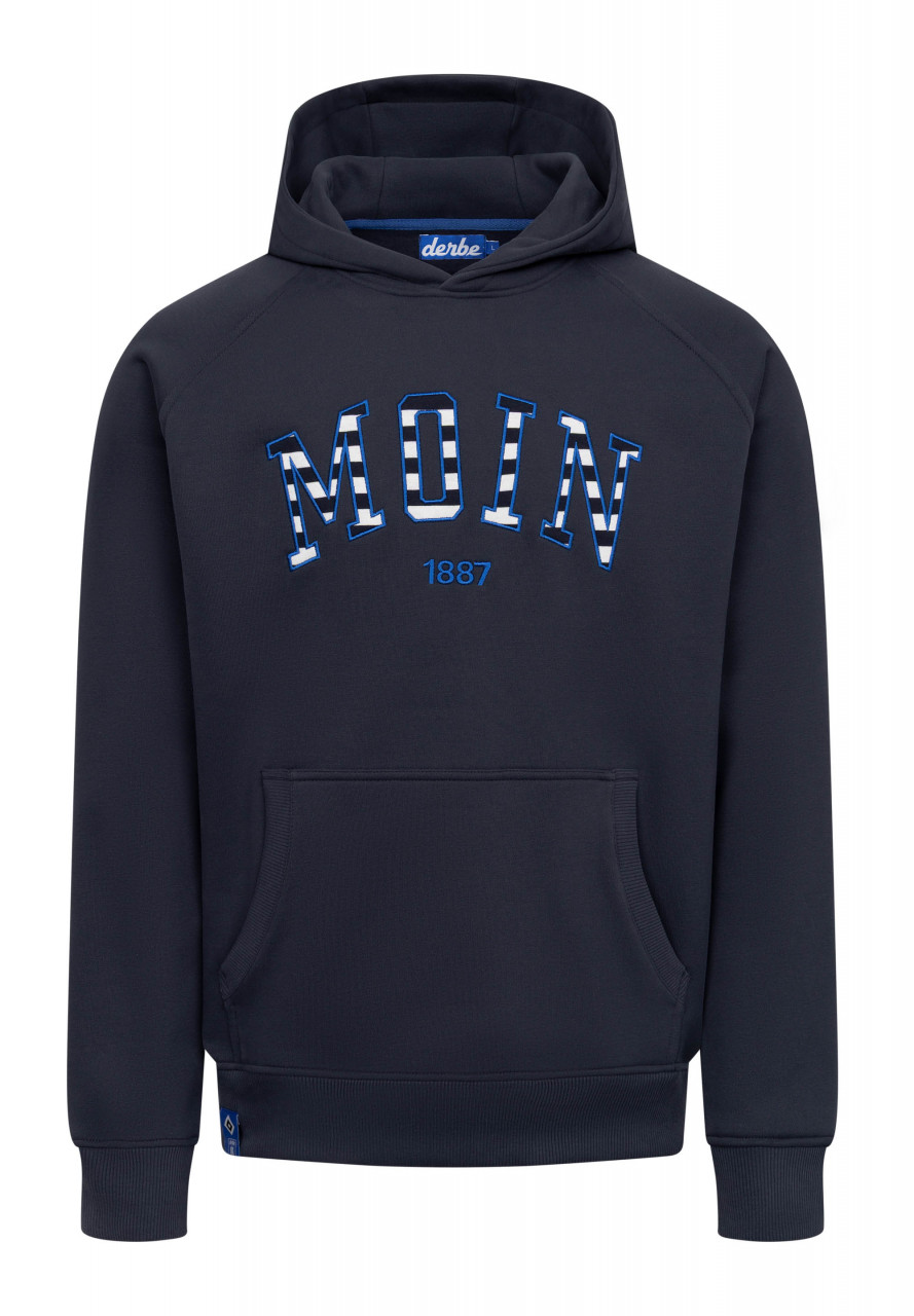 Derbe x HSV Moin Striped Herren Hoodie Navy Blau HSV Fanartikel GOTS