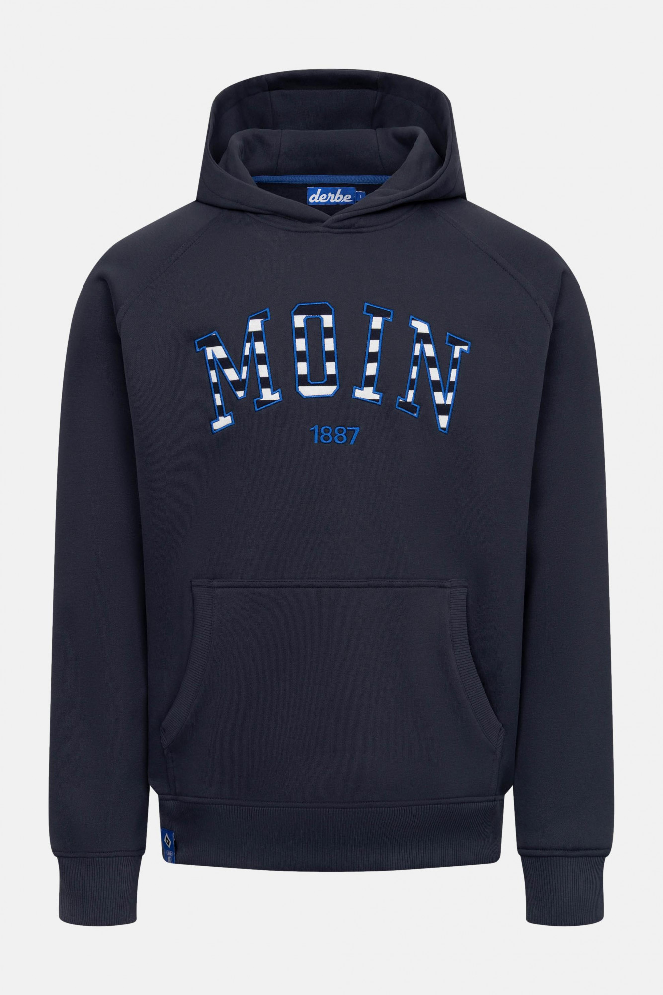 Derbe x HSV Moin Striped Herren Hoodie Navy Blau HSV Fanartikel GOTS