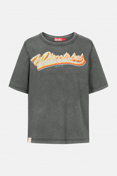 Derbe inDISCOtabel Damen T-Shirt Black Grau Schwarz Nachhaltig Derbe inDISCOtabel Damen T-Shirt Black Grau Schwarz Nachhaltig