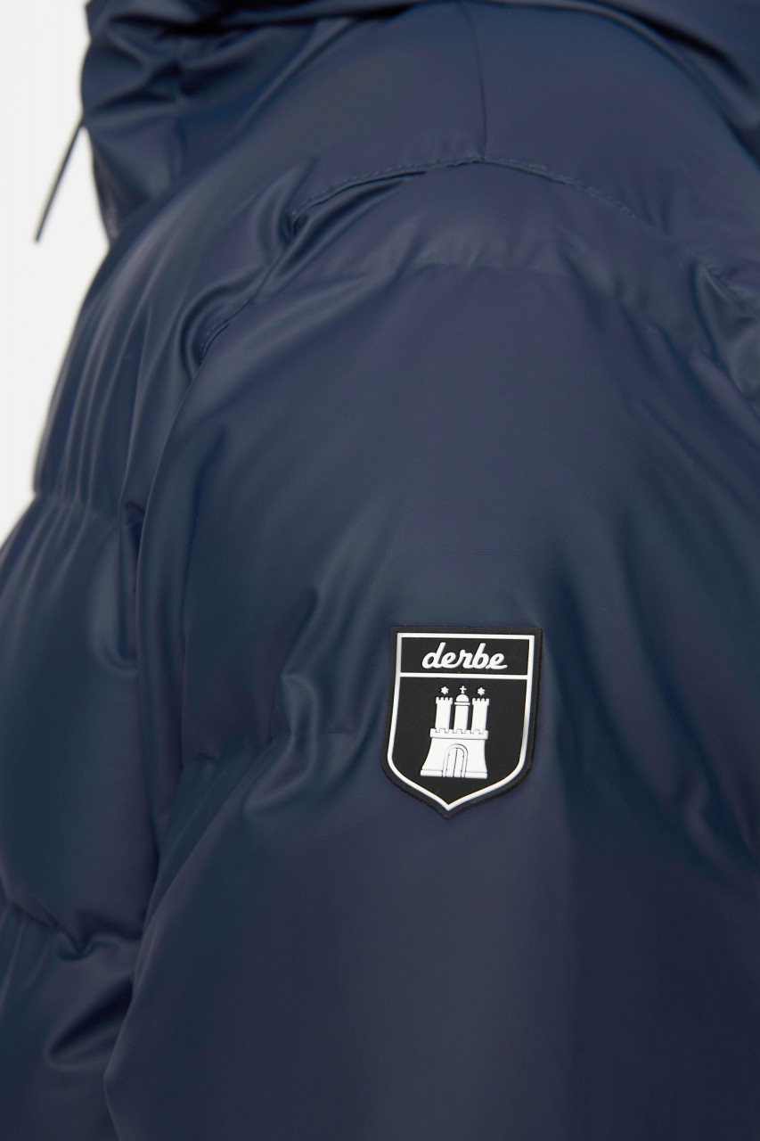 Derbe Interholm Cozy Herren Winterjacke Blau Dress Blue Caramel Puffer Jacket Teddy