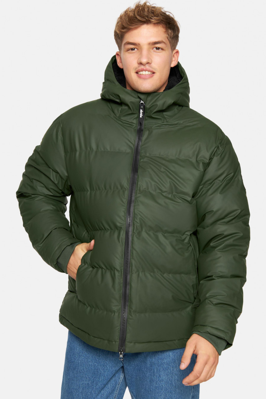 Derbe Interholm Cozy Herren Winterjacke Oliv Grün Kombu Green Black Puffer Jacket Teddy