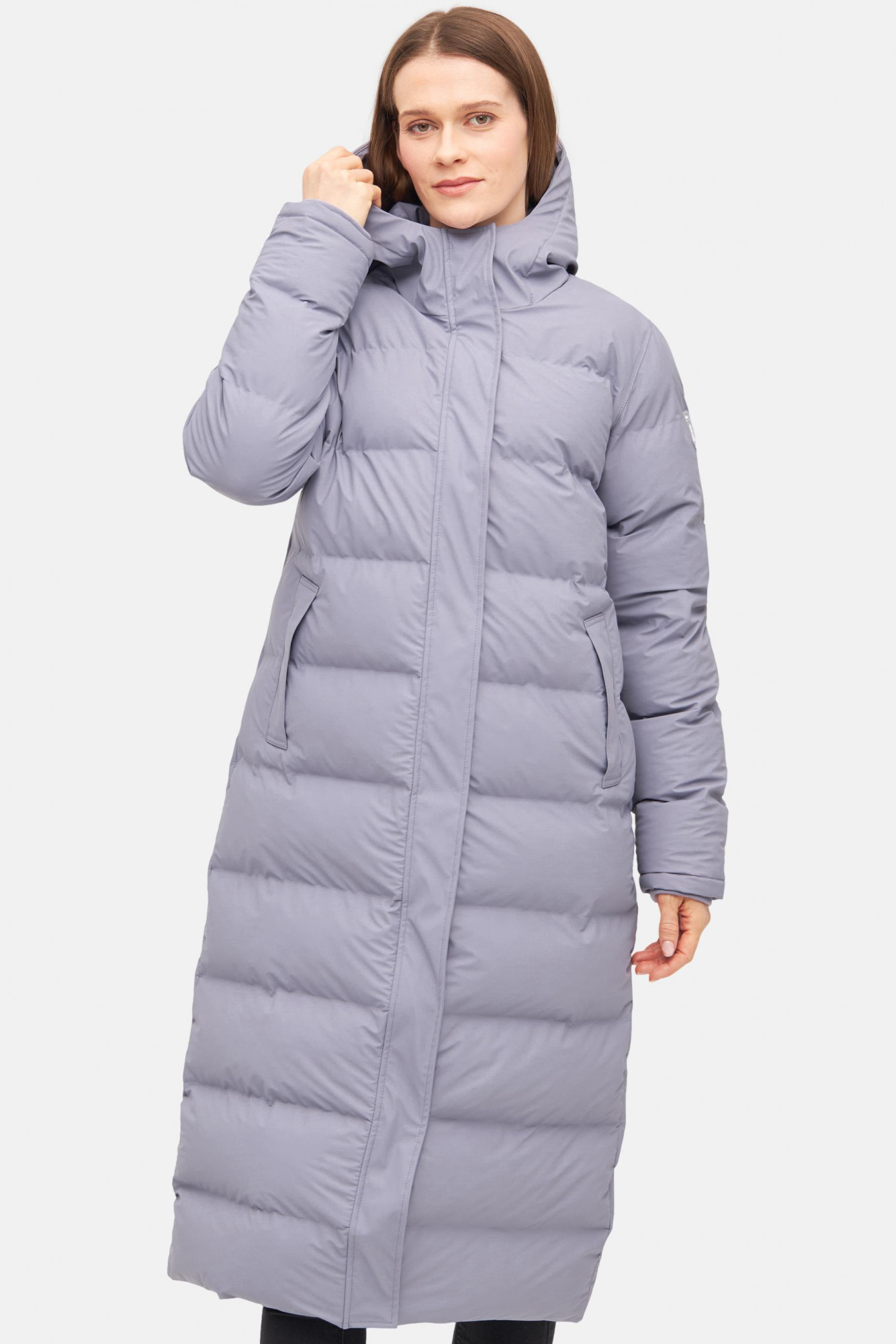 Derbe Wintermantel Interholm Damen Flieder Grau Puffer