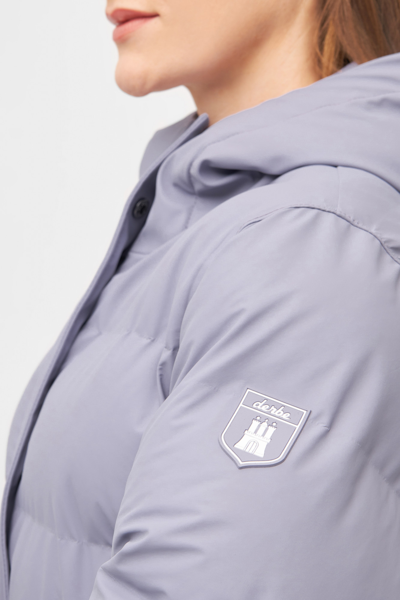 Derbe Wintermantel Interholm Damen Flieder Grau Puffer