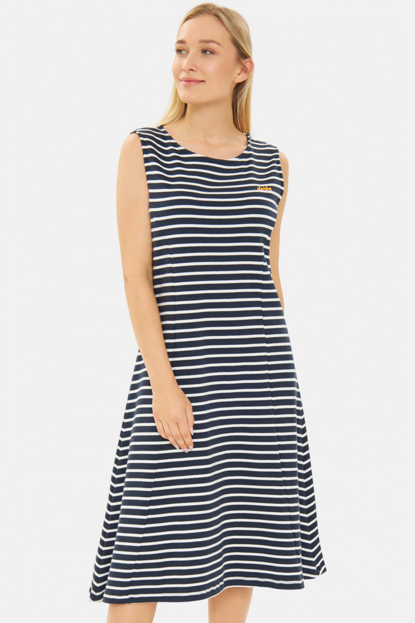 Derbe Kleid Interstriped Damen Dunkelblau Weiß