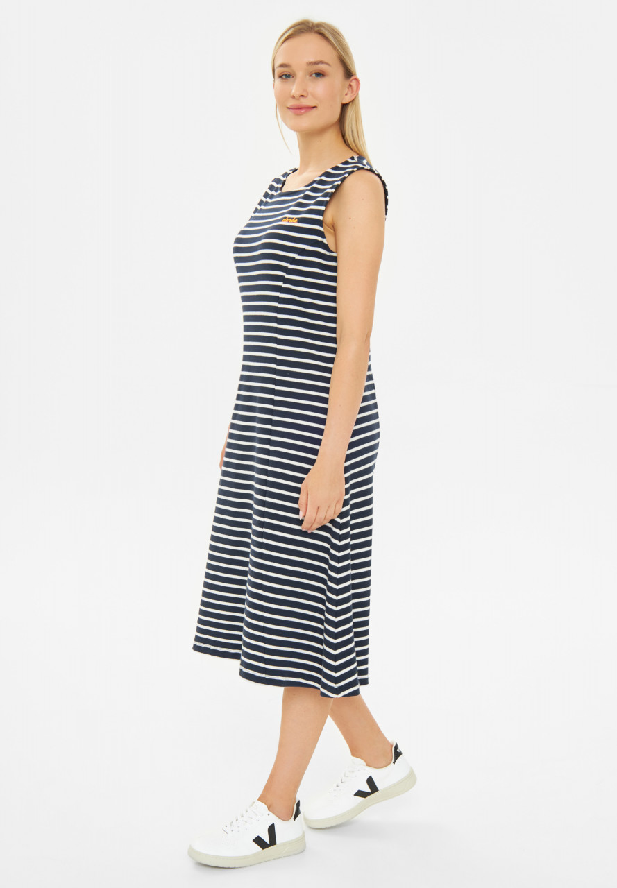 Derbe Kleid Interstriped Damen Dunkelblau Weiß