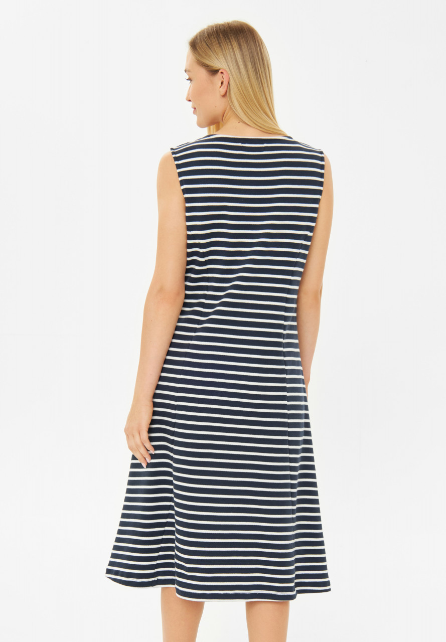 Derbe Kleid Interstriped Damen Dunkelblau Weiß