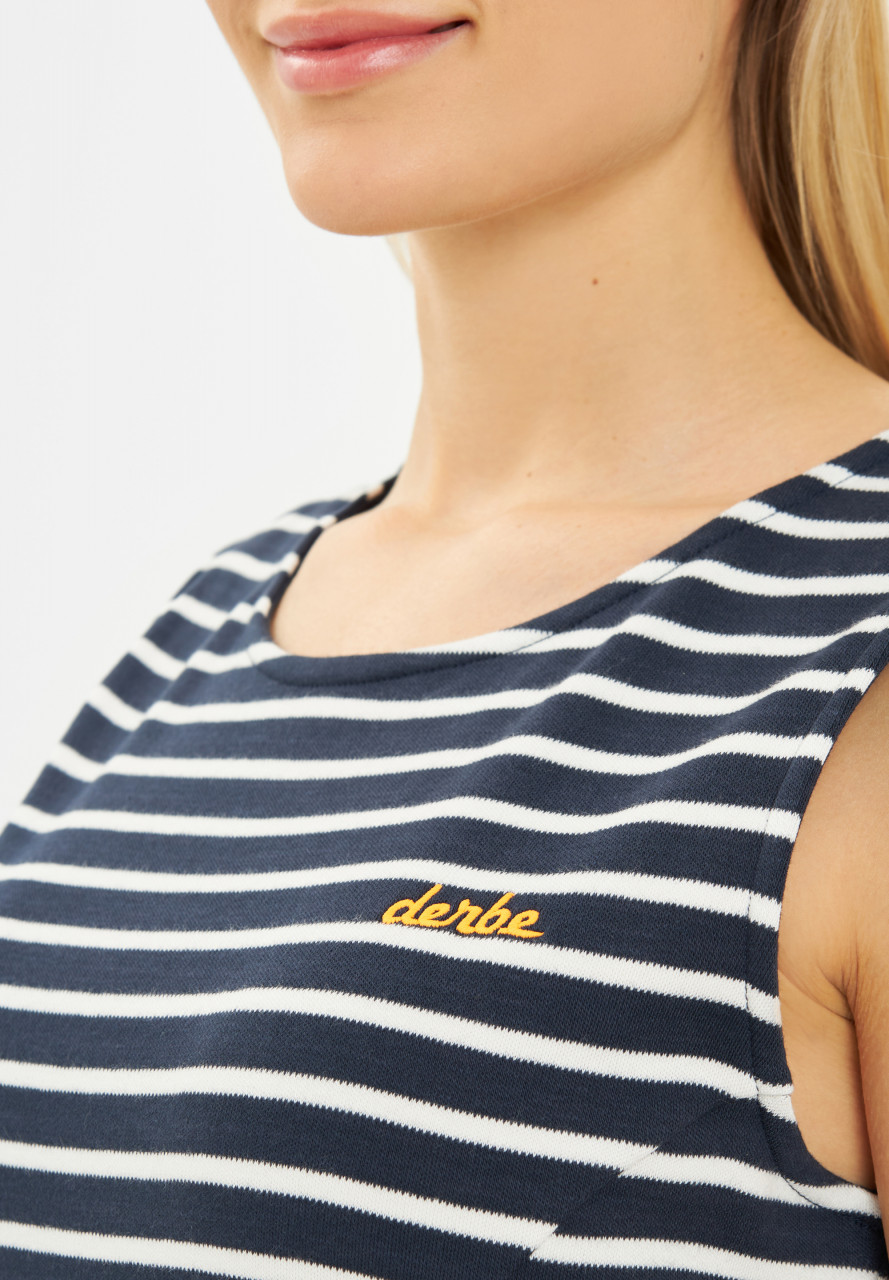 Derbe Kleid Interstriped Damen Dunkelblau Weiß