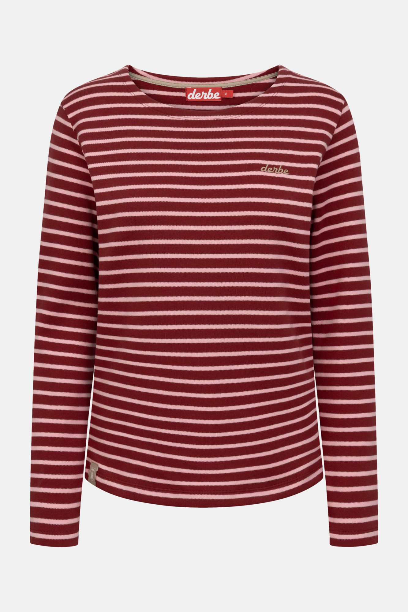 Derbe Streifenshirt Interstriped Damen Rot Rosa Langarmshirt GOTS Organic