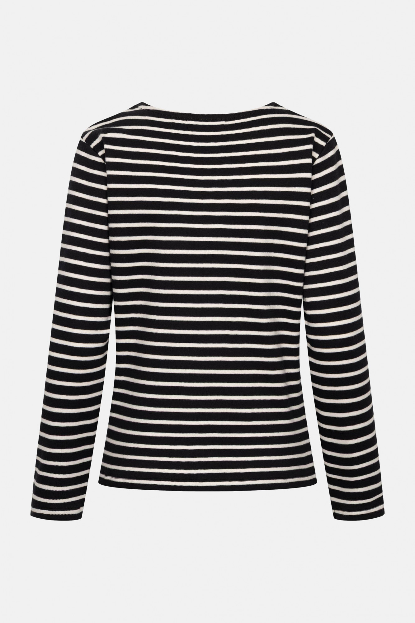Derbe Streifenshirt Interstriped Damen Schwarz Weiß Langarmshirt GOTS Organic