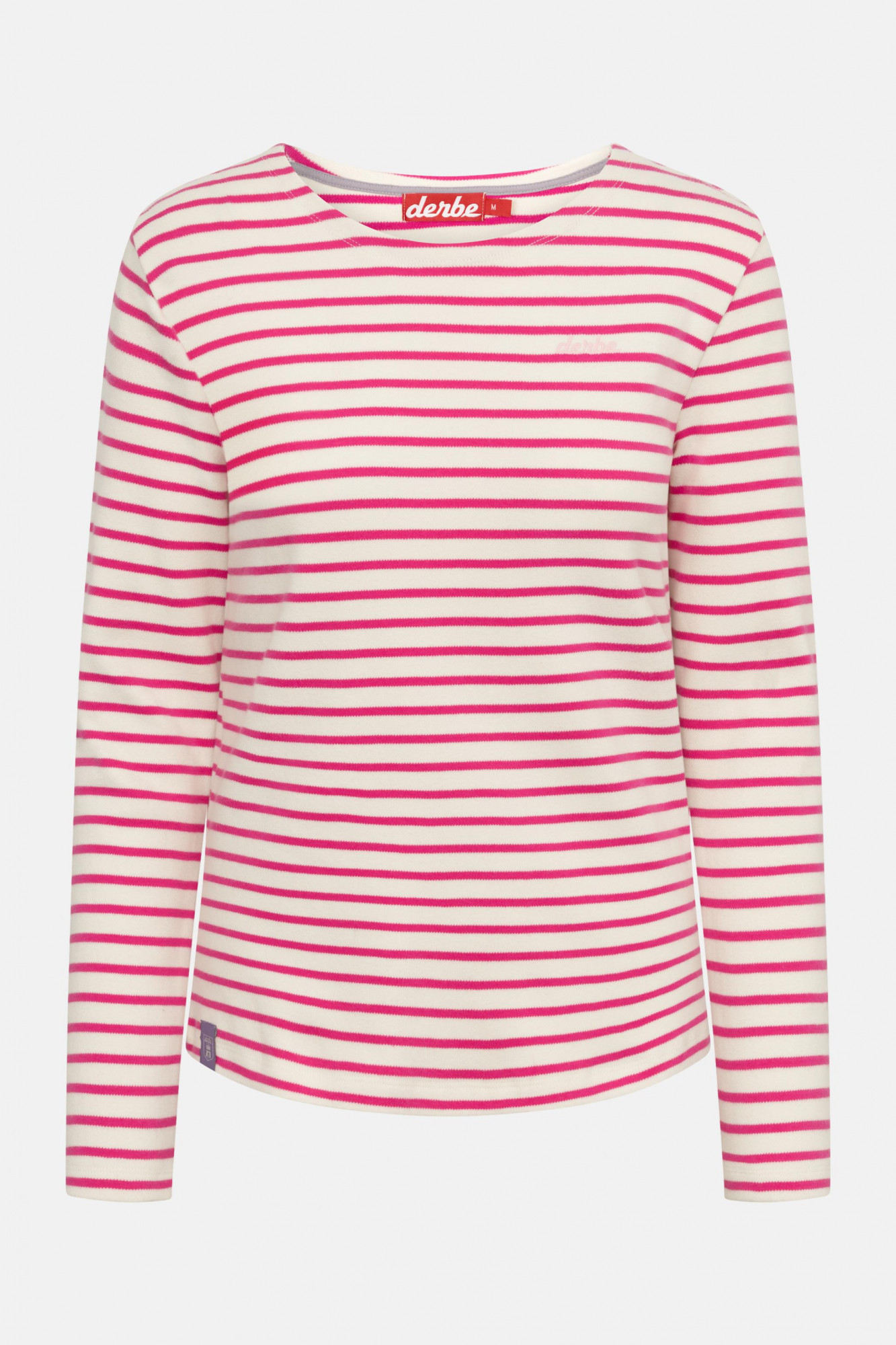 Derbe Longsleeve Interstriped Damen Weiß Pink Streifenshirt