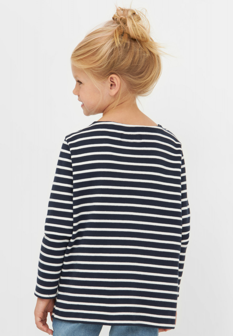 Derbe Kinder Langarmshirt Interstriped Dunkelblau Weiß