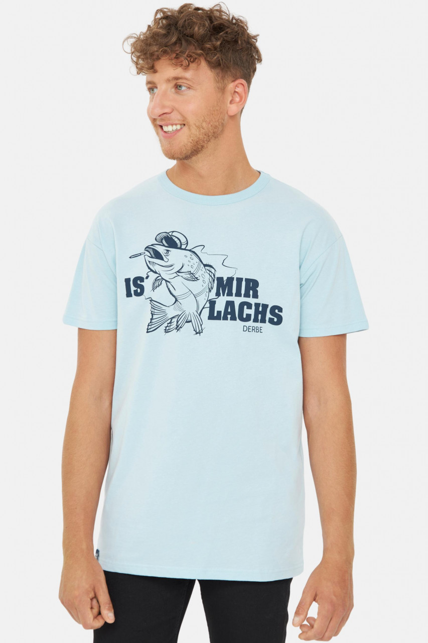 Derbe T-Shirt Is mir Lachs Herren Hellblau
