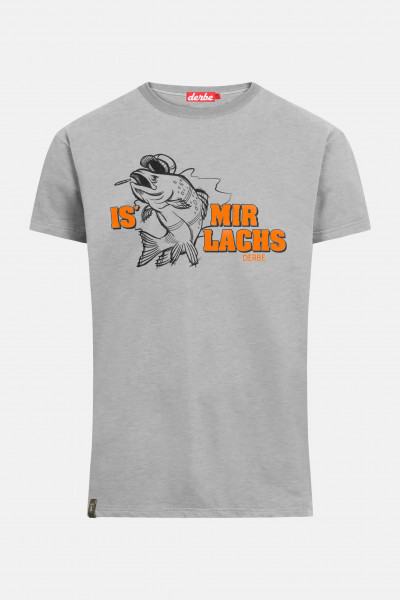Derbe Lachs T-Shirt Grey Melange Hell Grau Is mir Lachs