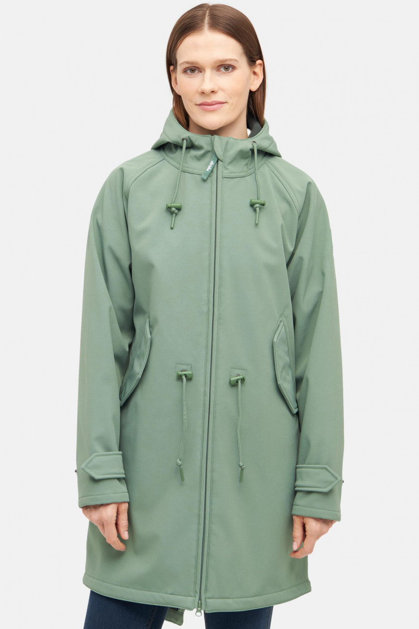 Derbe Softshelljacke Island Friese Damen Hellgrün Nachhaltig