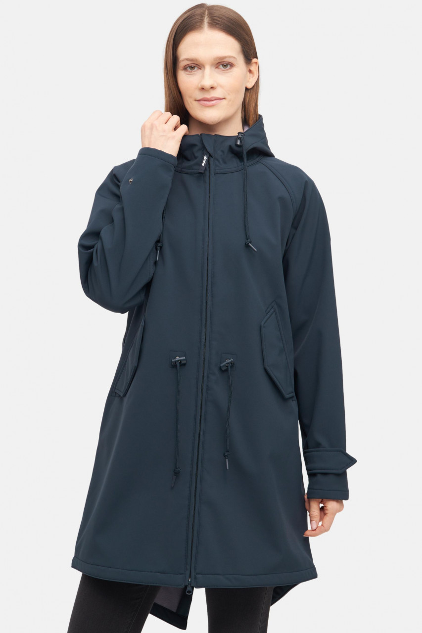 Derbe Softshelljacke Island Friese Damen Dunkelblau Nachhaltig