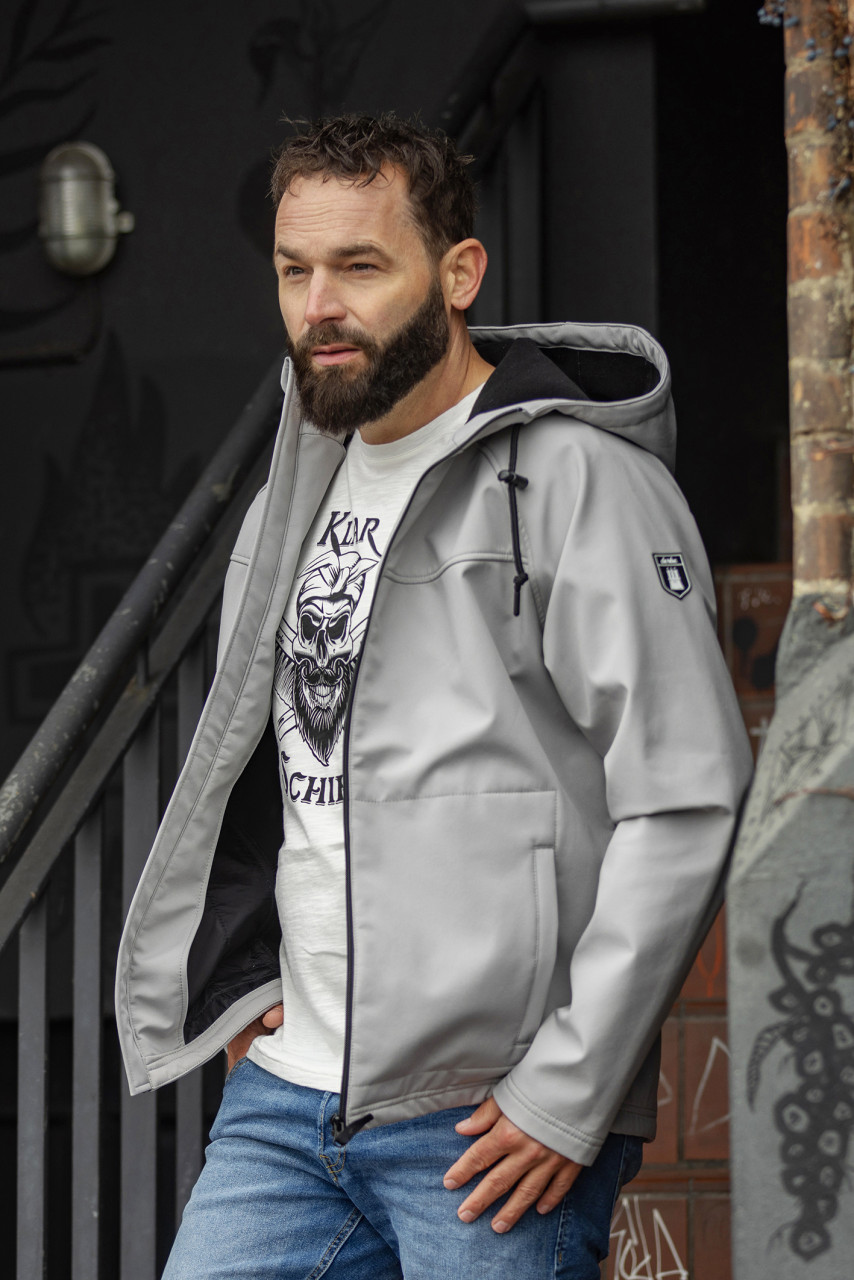 Winterjacke Graue Herbstjacke Derbe Isleby Herren Softshell Jacke - Main Image