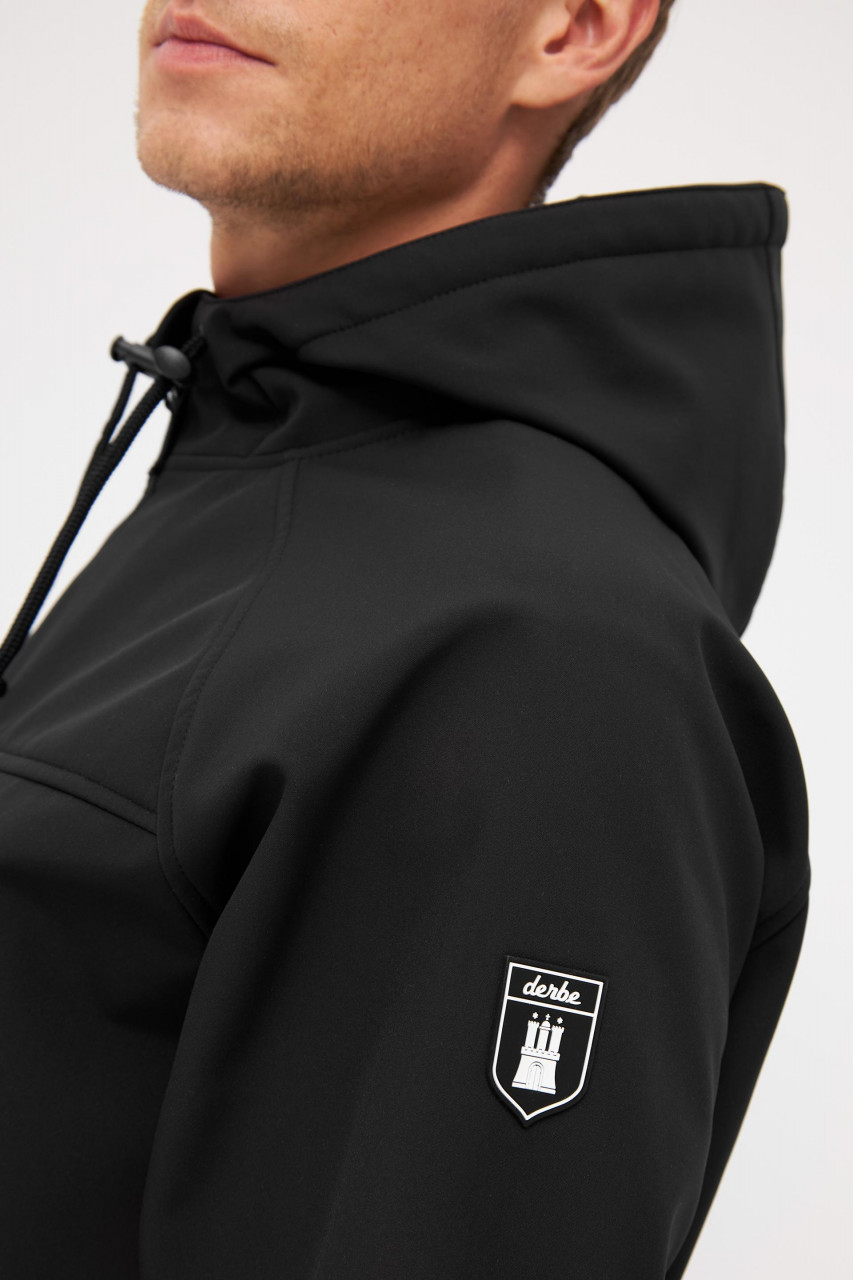 Derbe Isleby Herren Softshell Jacke Schwarz Black Nachhaltig