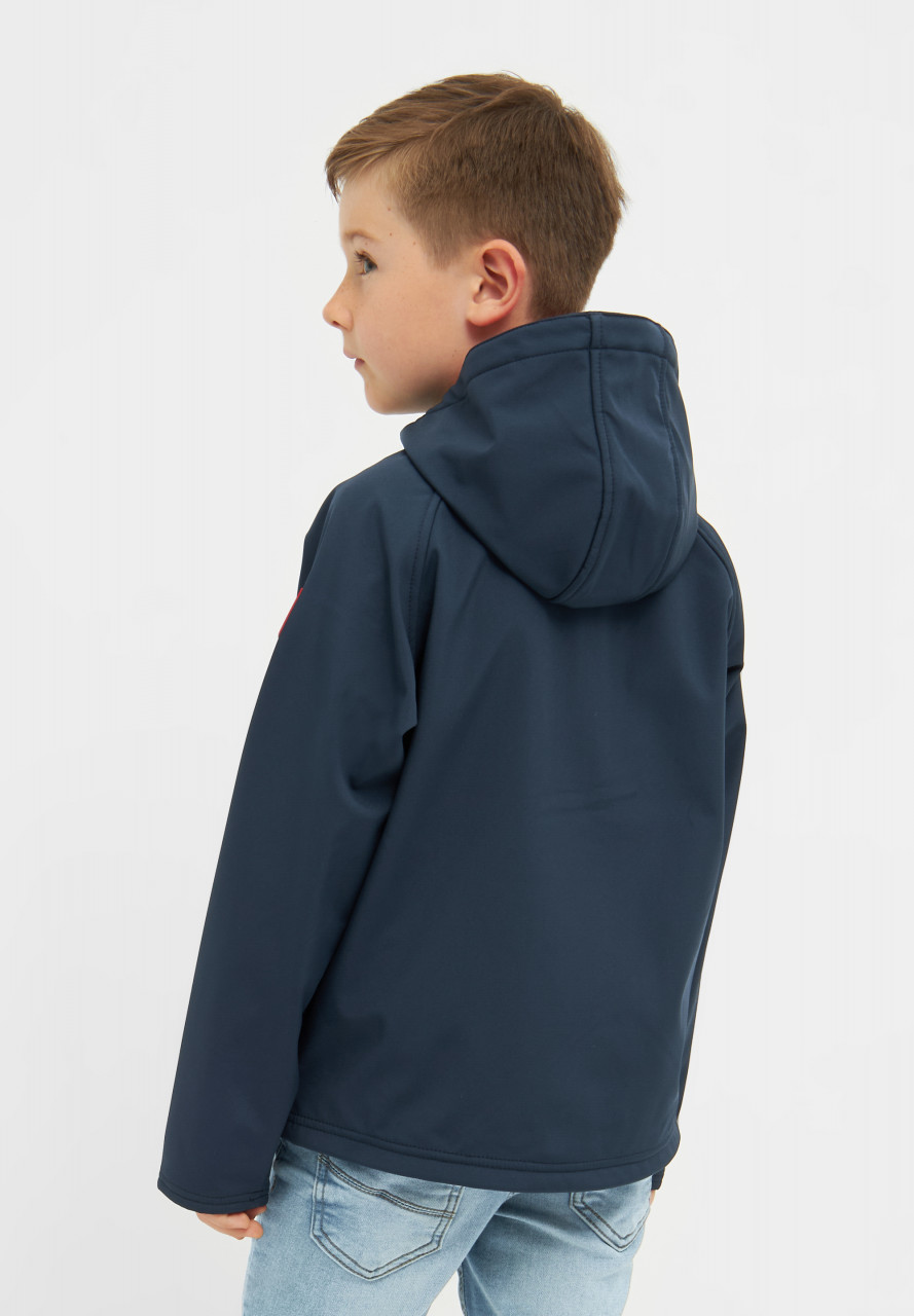 Derbe Kinder Softshell Jacke Isleby Dunkelblau Rot