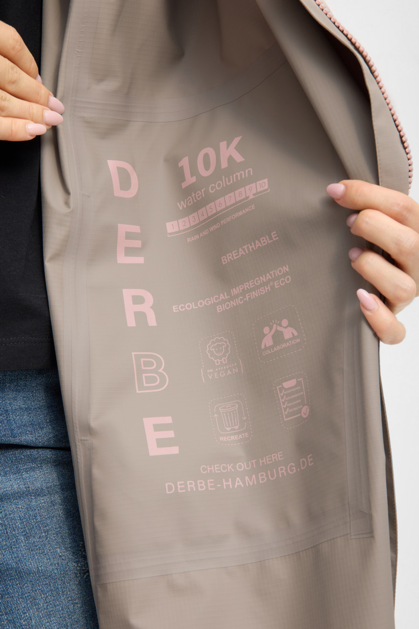 Derbe Regenjacke Damen Kapby Beige