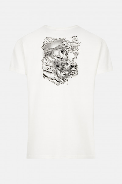 Derbe Kapitän Skull Herren Shirt Offwhite Beige