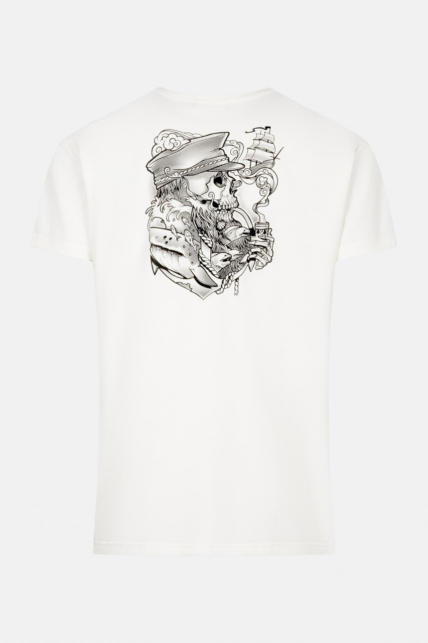 Derbe Kapitän Skull Herren Shirt Offwhite Beige