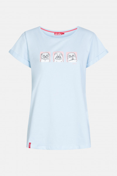 Derbe Kegelrobbe Damen Shirt Wan Blue Hellblau
