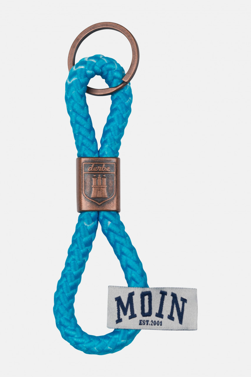 Derbe Keychain Schlüsselanhänger Moin Kurz River Blue Blau