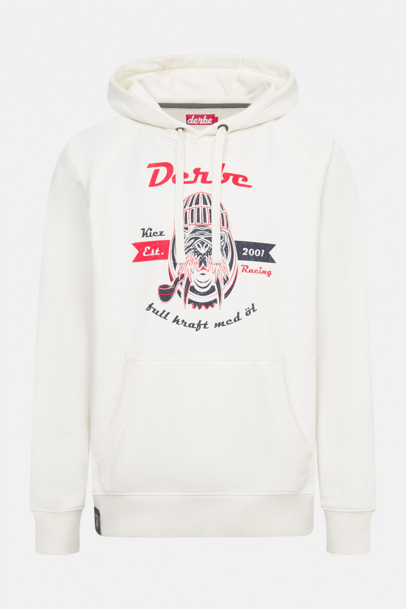 Derbe Hoodie Kiez Racing Herren Weiß Pullover GOTS