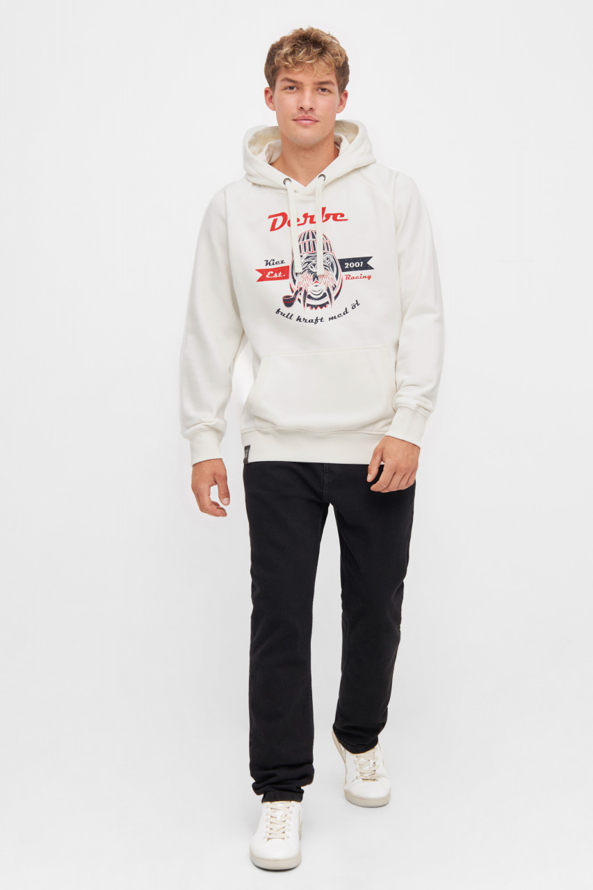 Derbe Hoodie Kiez Racing Herren Weiß Pullover GOTS